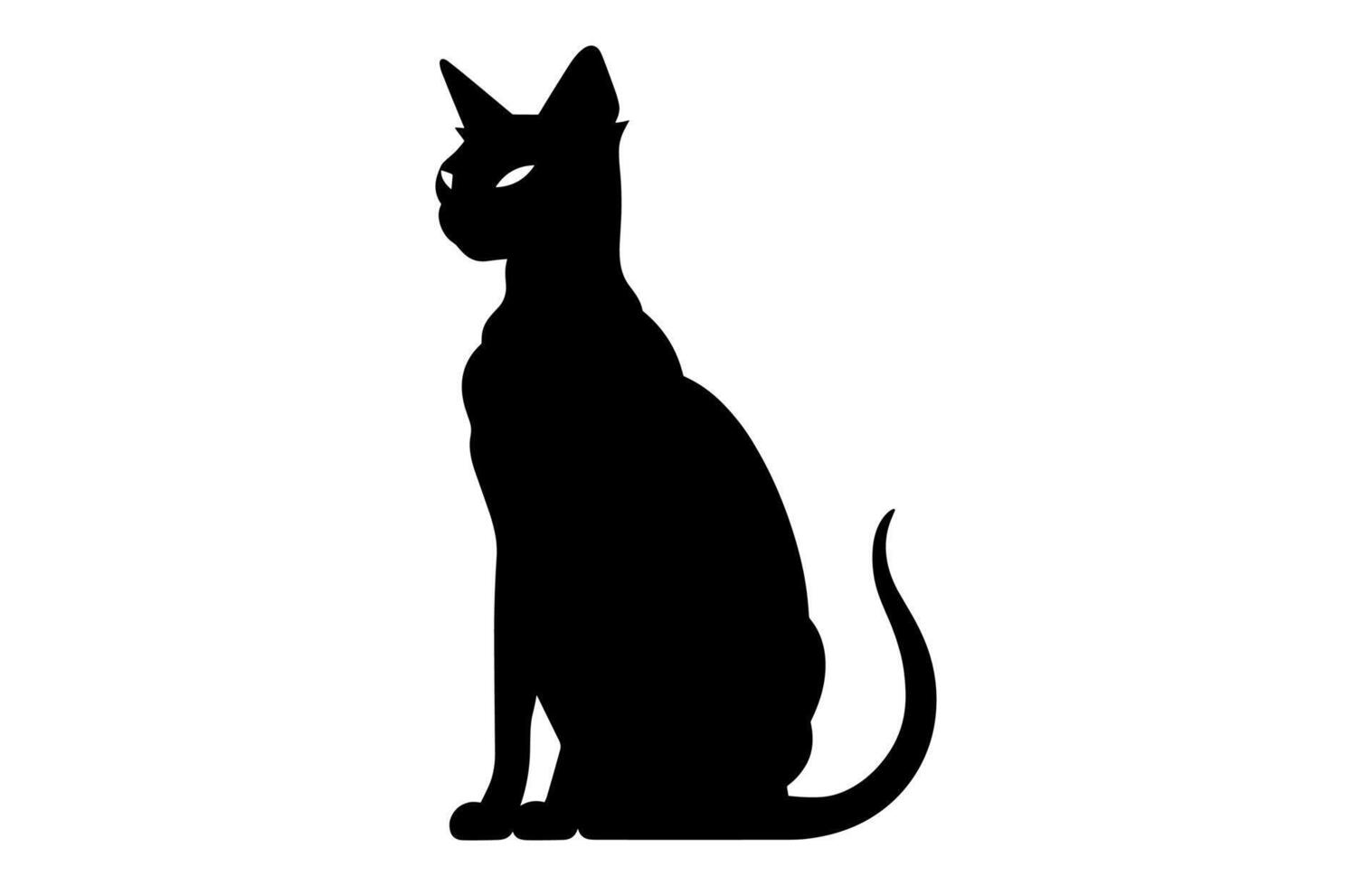 Sphynx Cat Sitting Silhouette vector