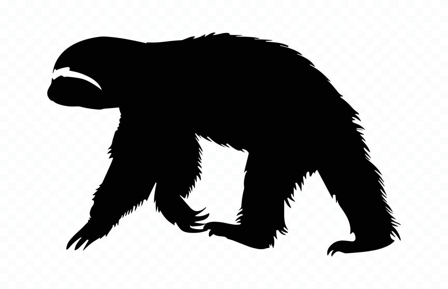 Sloth Walking Silhouette isolated on a white background vector
