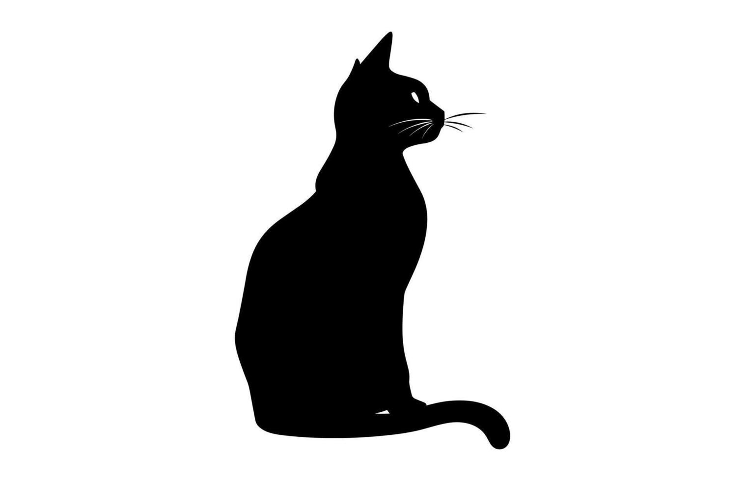 Whimsical Cat Silhouette Clipart vector
