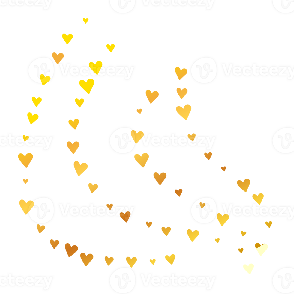 Lines with golden hearts png