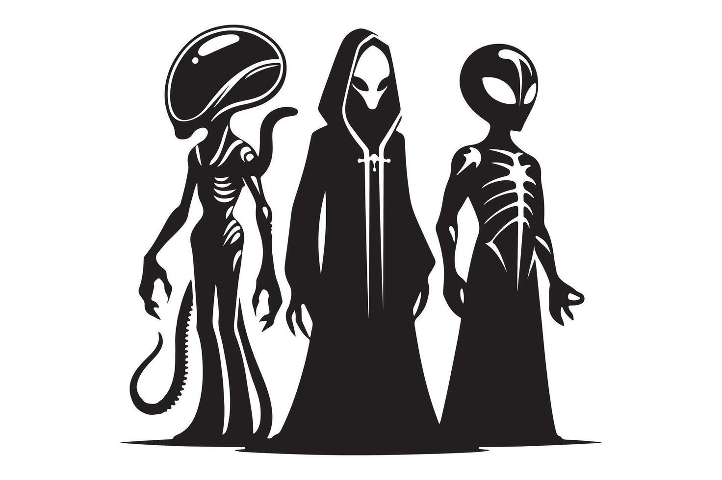Mysterious Alien Silhouette Illustration vector