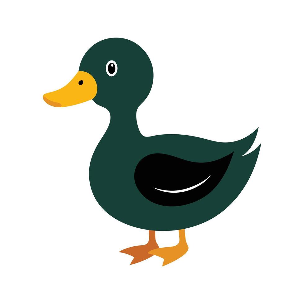 Yellow duck illustration isolated background vector