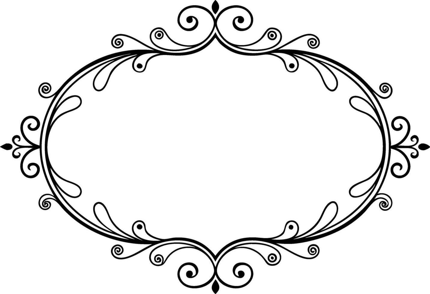 Decorative Line Art Frame illustration for invitations and greeting cards. Pro vector