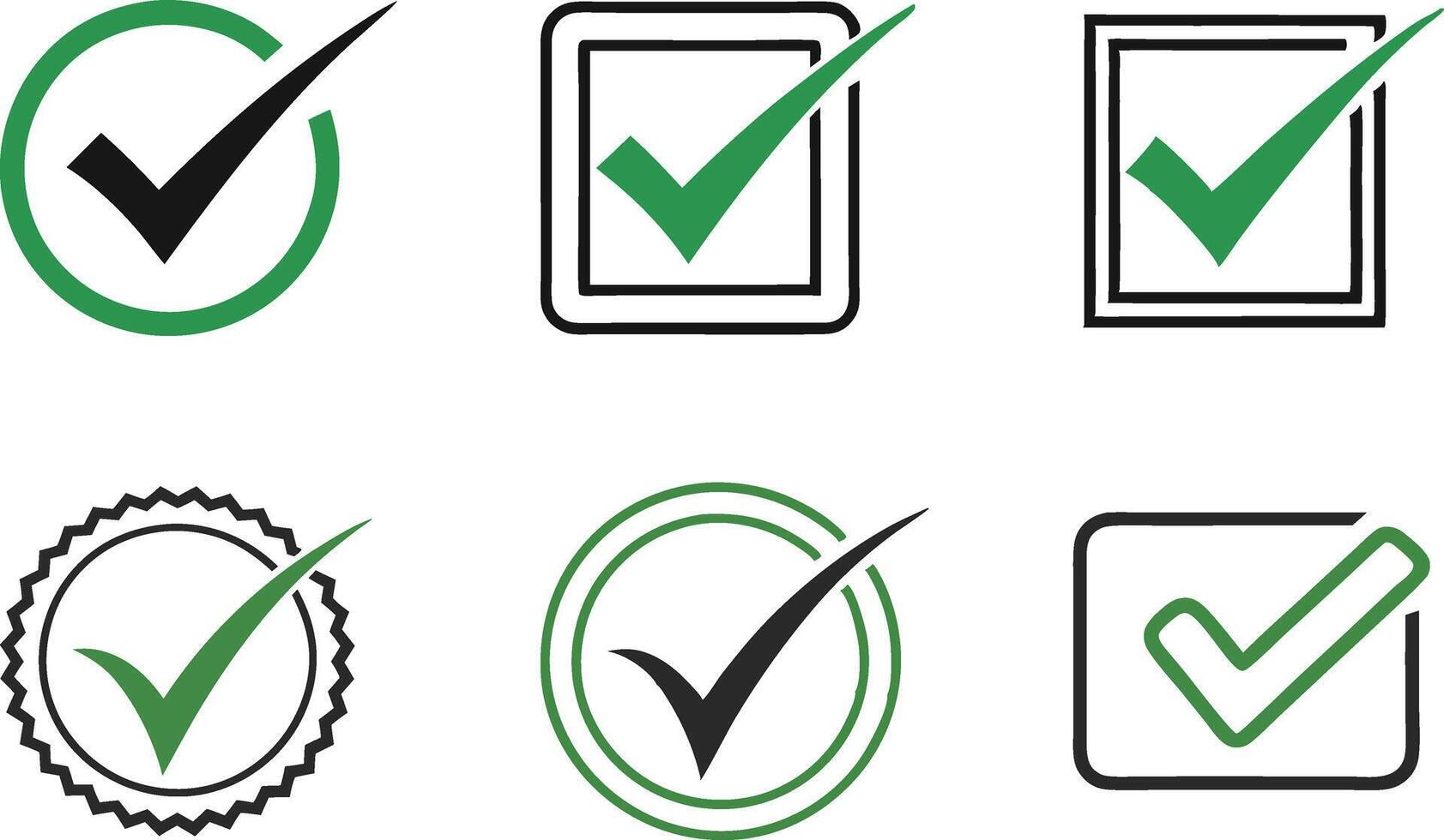 Checkmark icon set. Check flat tick icons. Pro vector