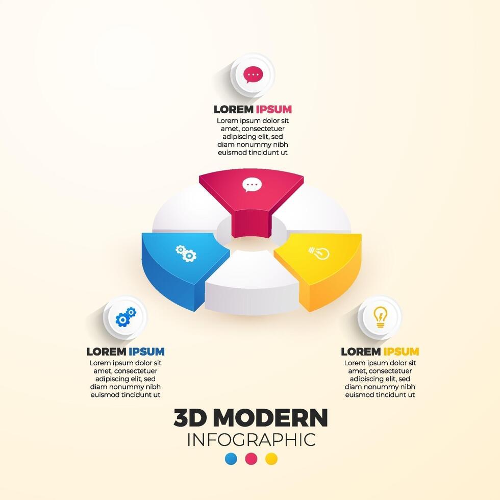 3d modern infographic template with four different options vector