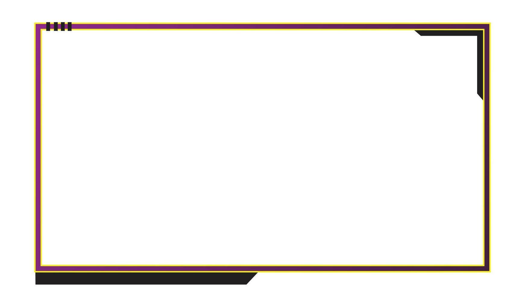 Simple overlay frame design, simple gaming overlay frame vector