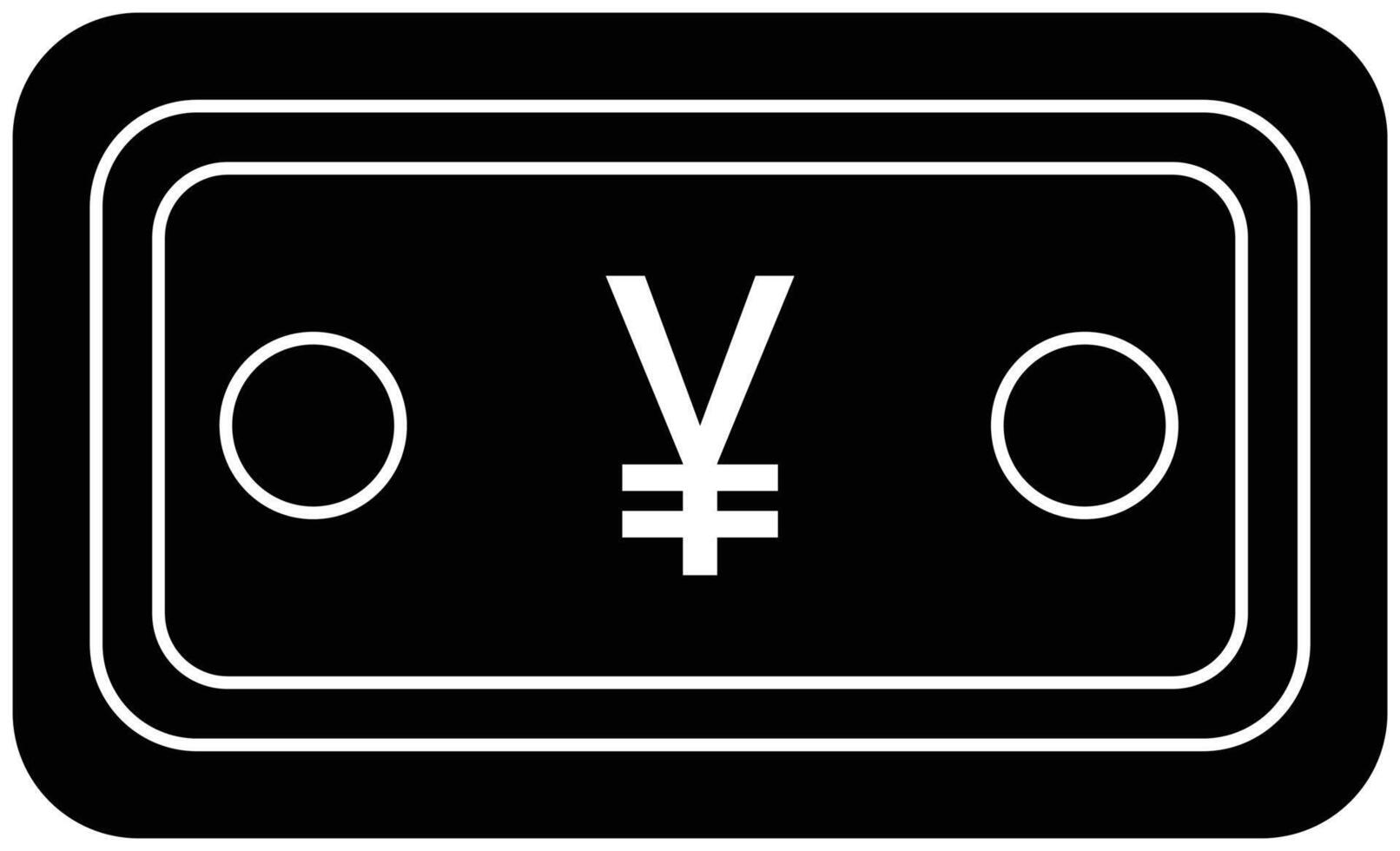 A black and white image of a currency symbol vector
