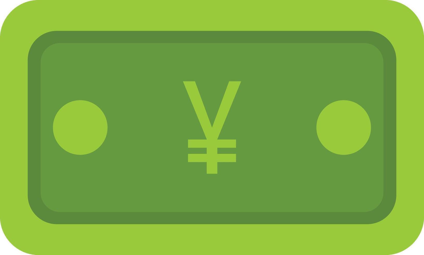 A green wallet with a symbol of the yen vector
