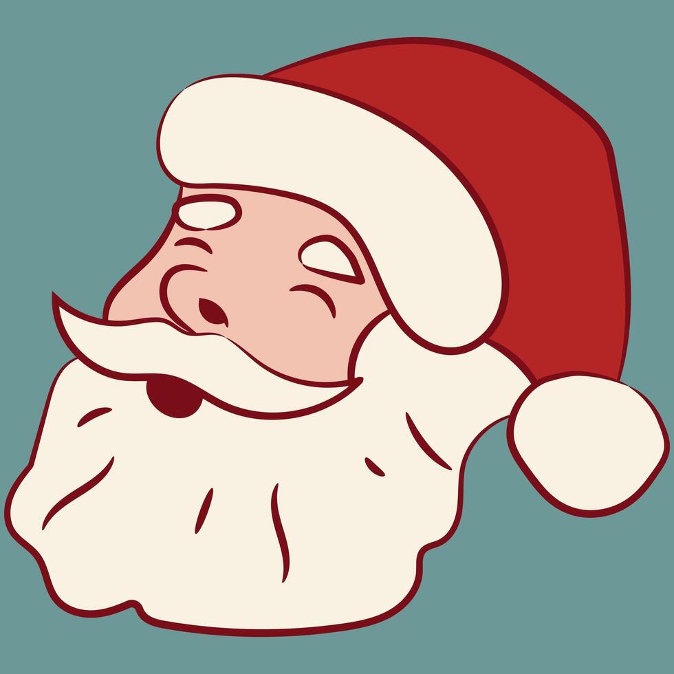 Santa in a retro cartoon colour scheme, Christmas Santa element vector