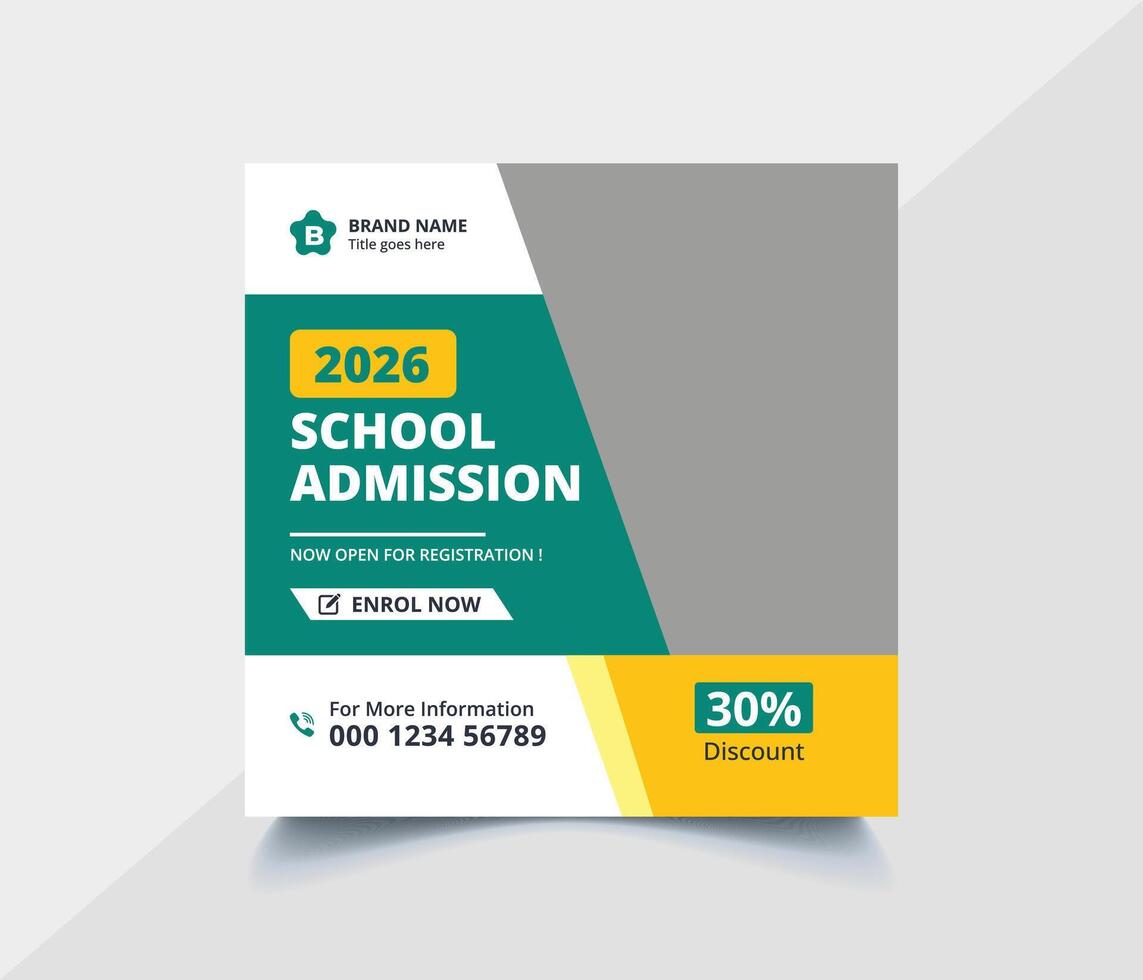 School admission social media post banner design. back to school social media post banner design vector