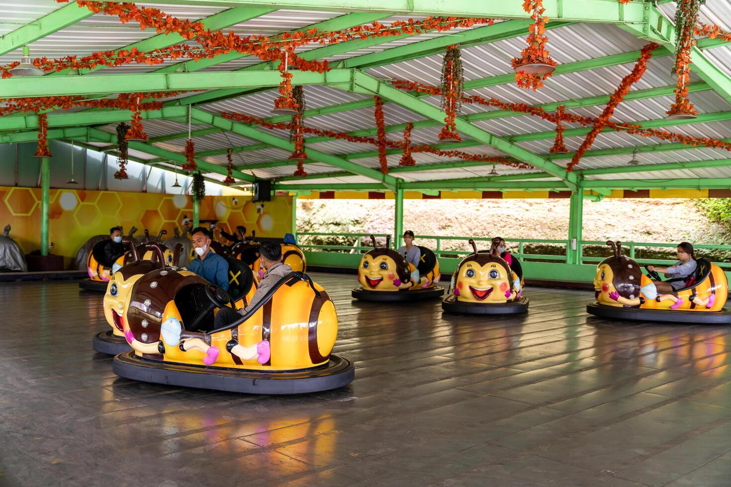 Berastagi, North Sumatra, Indonesia - September, 26 2021. Tourist are travelling playing and recreation at Mikie Holiday Resort or Mikie Funland Berastagi - North Sumatra photo