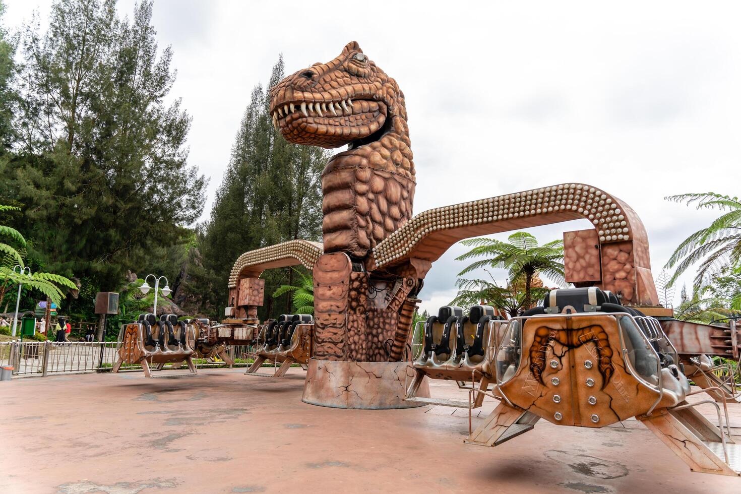 Berastagi, North Sumatra, Indonesia - September, 26 2021. Tourist are travelling playing and recreation at Mikie Holiday Resort or Mikie Funland Berastagi - North Sumatra photo
