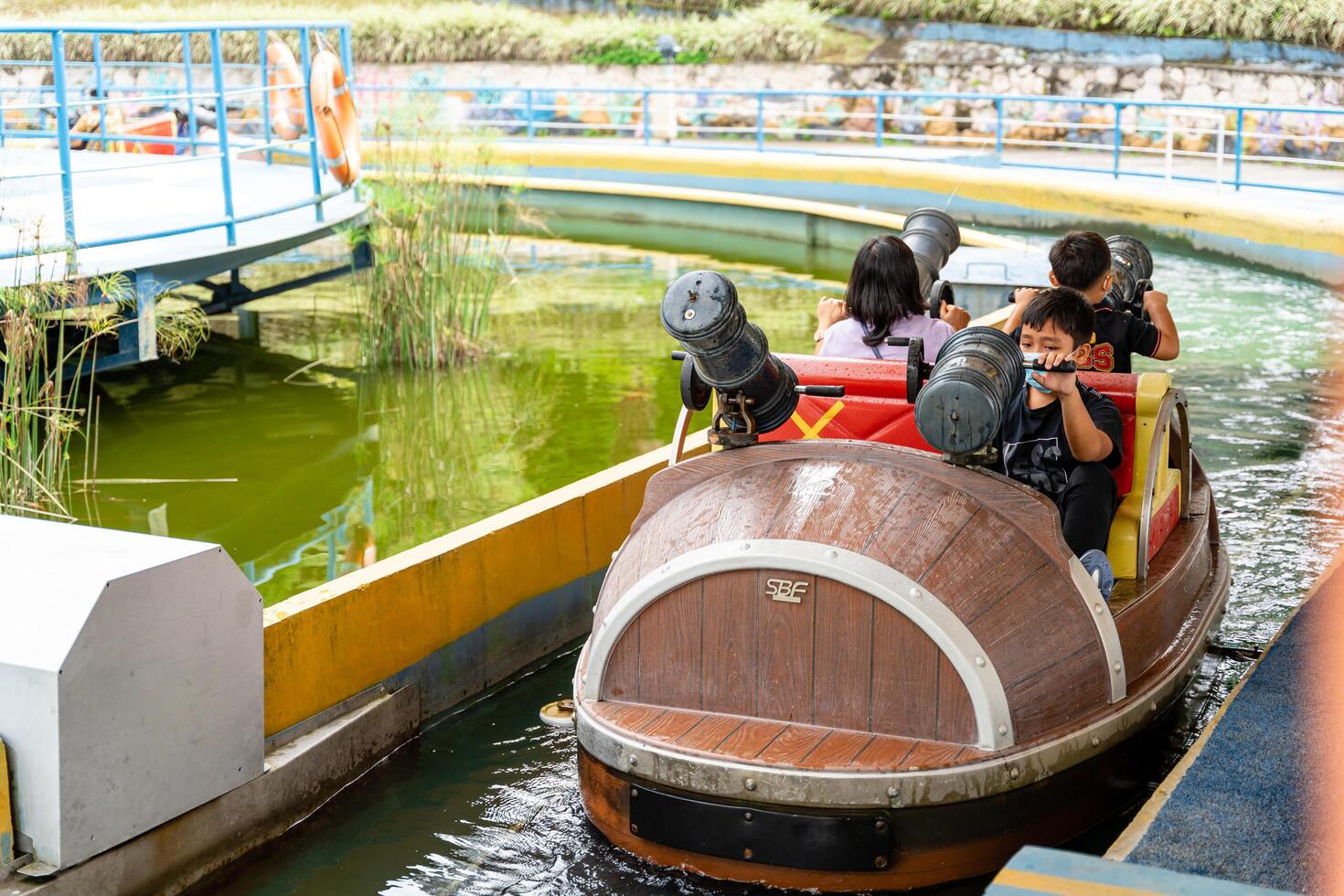 Berastagi, North Sumatra, Indonesia - September, 26 2021. Tourist are travelling playing and recreation at Mikie Holiday Resort or Mikie Funland Berastagi - North Sumatra photo