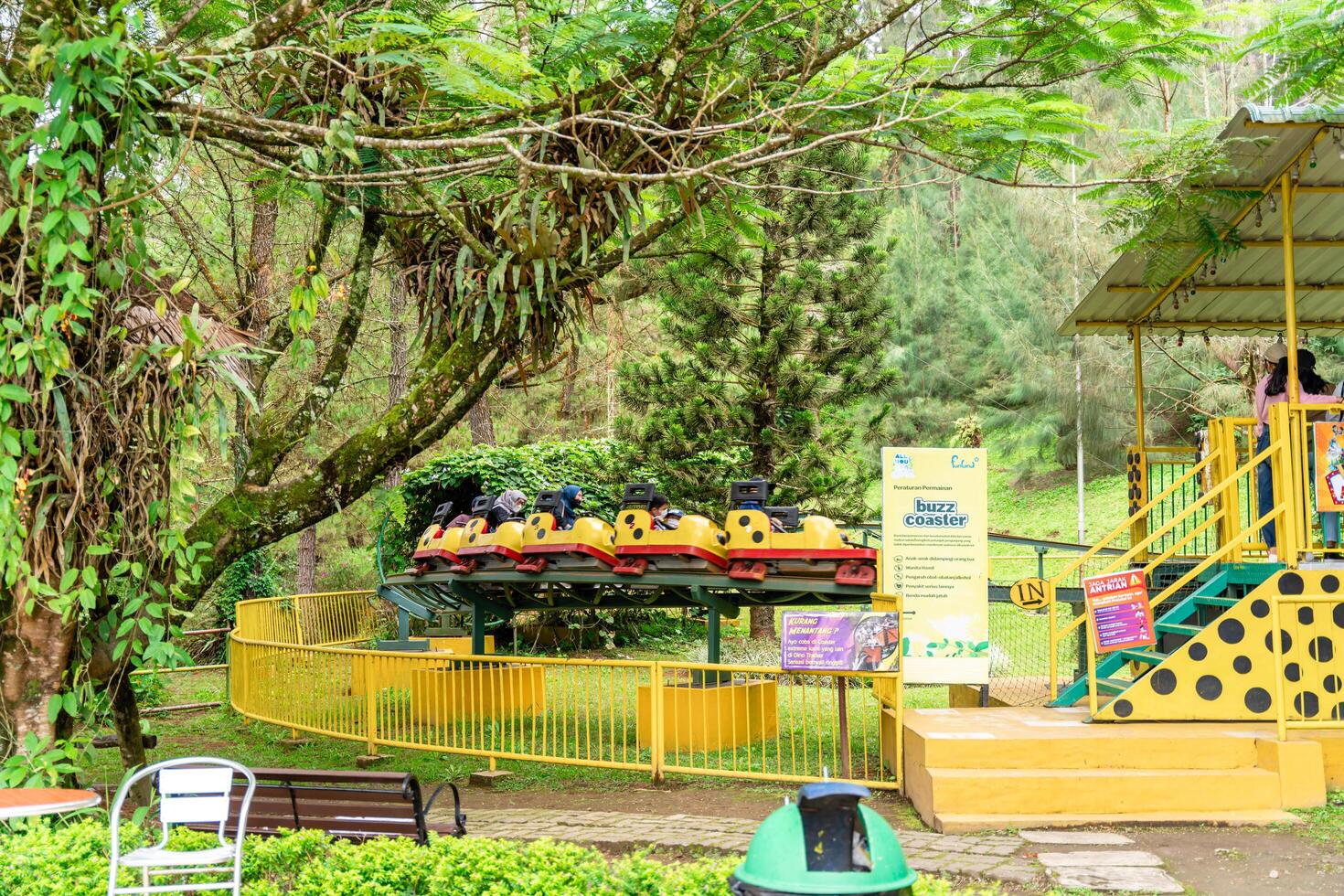 Berastagi, North Sumatra, Indonesia - September, 26 2021. Tourist are travelling playing and recreation at Mikie Holiday Resort or Mikie Funland Berastagi - North Sumatra photo