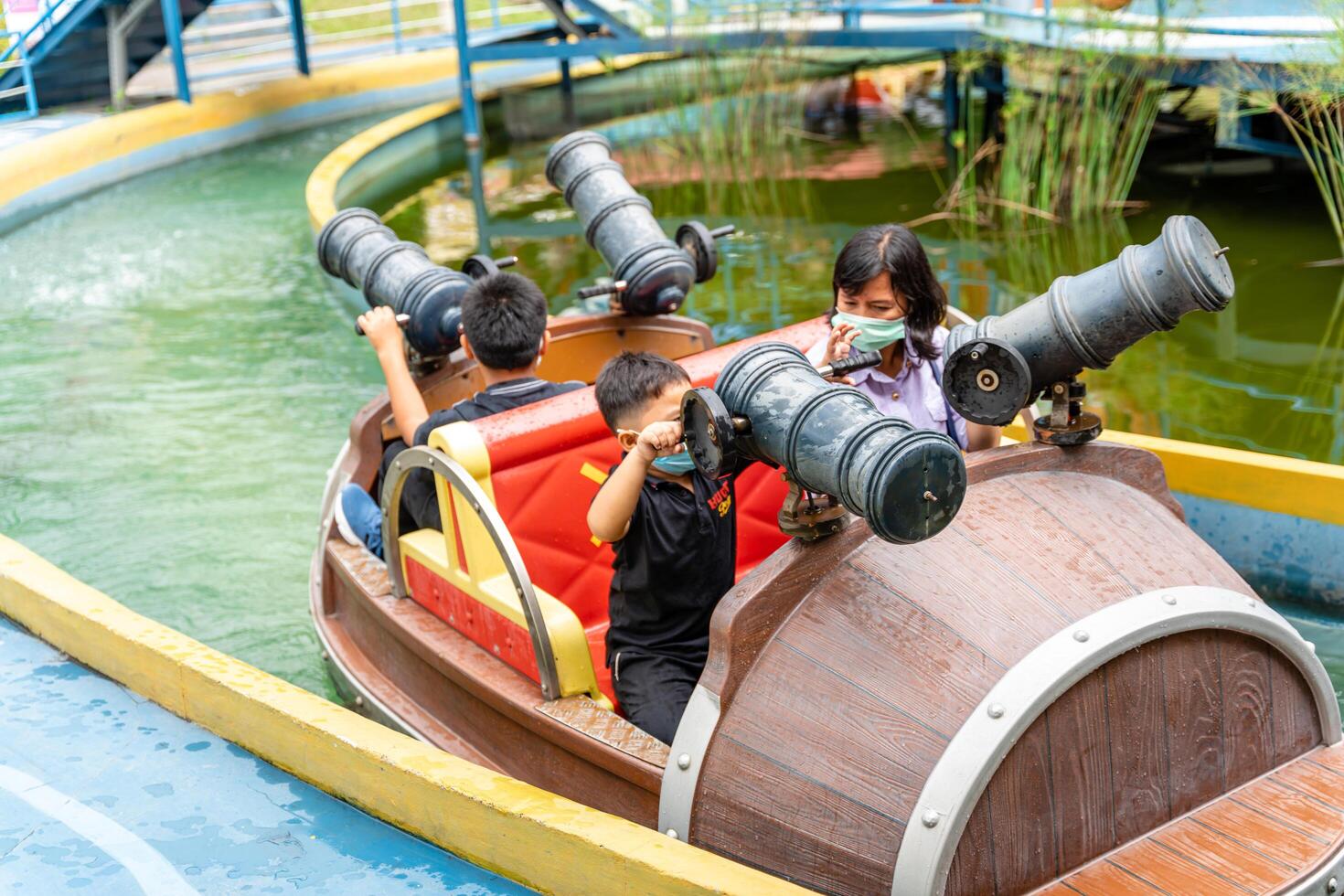 Berastagi, North Sumatra, Indonesia - September, 26 2021. Tourist are travelling playing and recreation at Mikie Holiday Resort or Mikie Funland Berastagi - North Sumatra photo