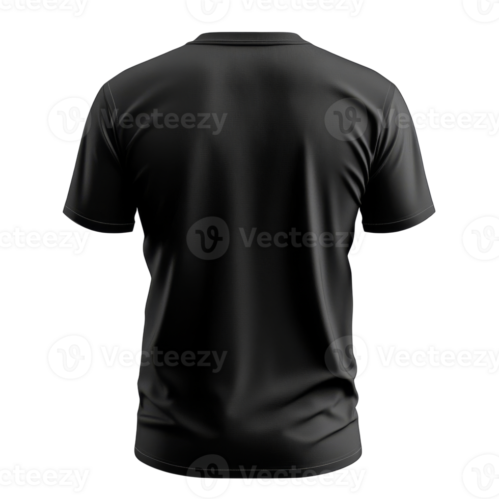 Front view of black plain t-shirt mockup png