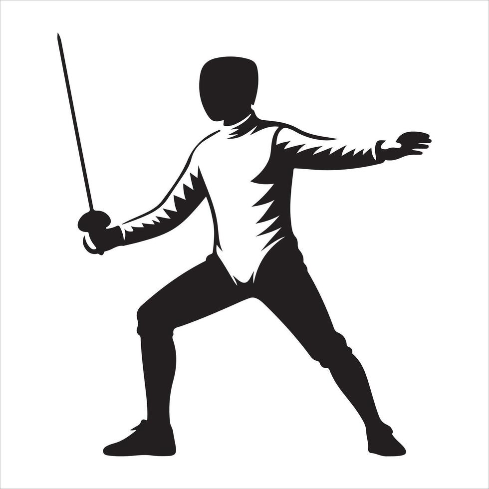 Fencer in Stance art illustration vector