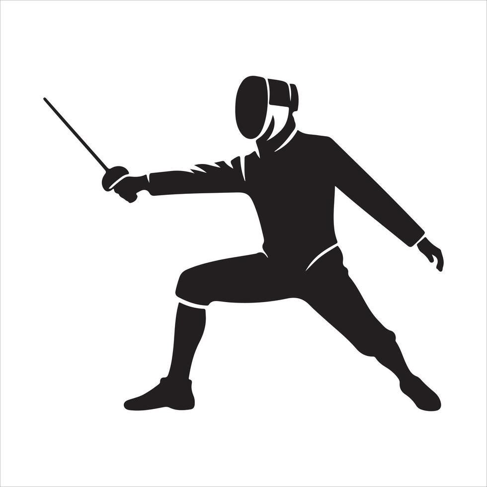 Fencer in Stance EPS file vector