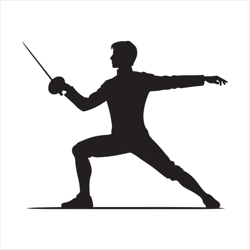 Fencer in Stance EPS vector