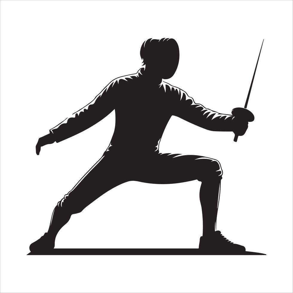 Fencer in Stance file illustration vector