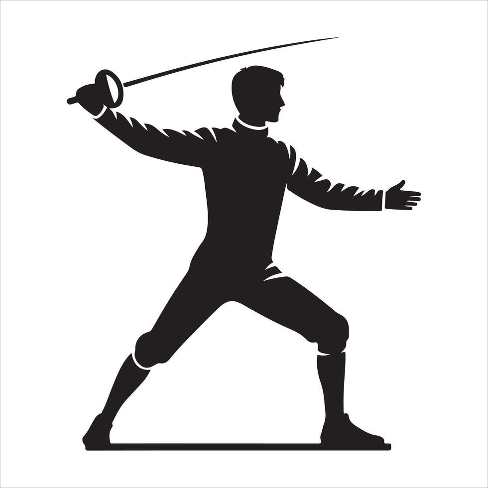 WeFencer in Stance silhouette art illustration vector