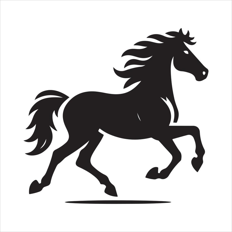 Trotting Horse silhouette EPS file vector