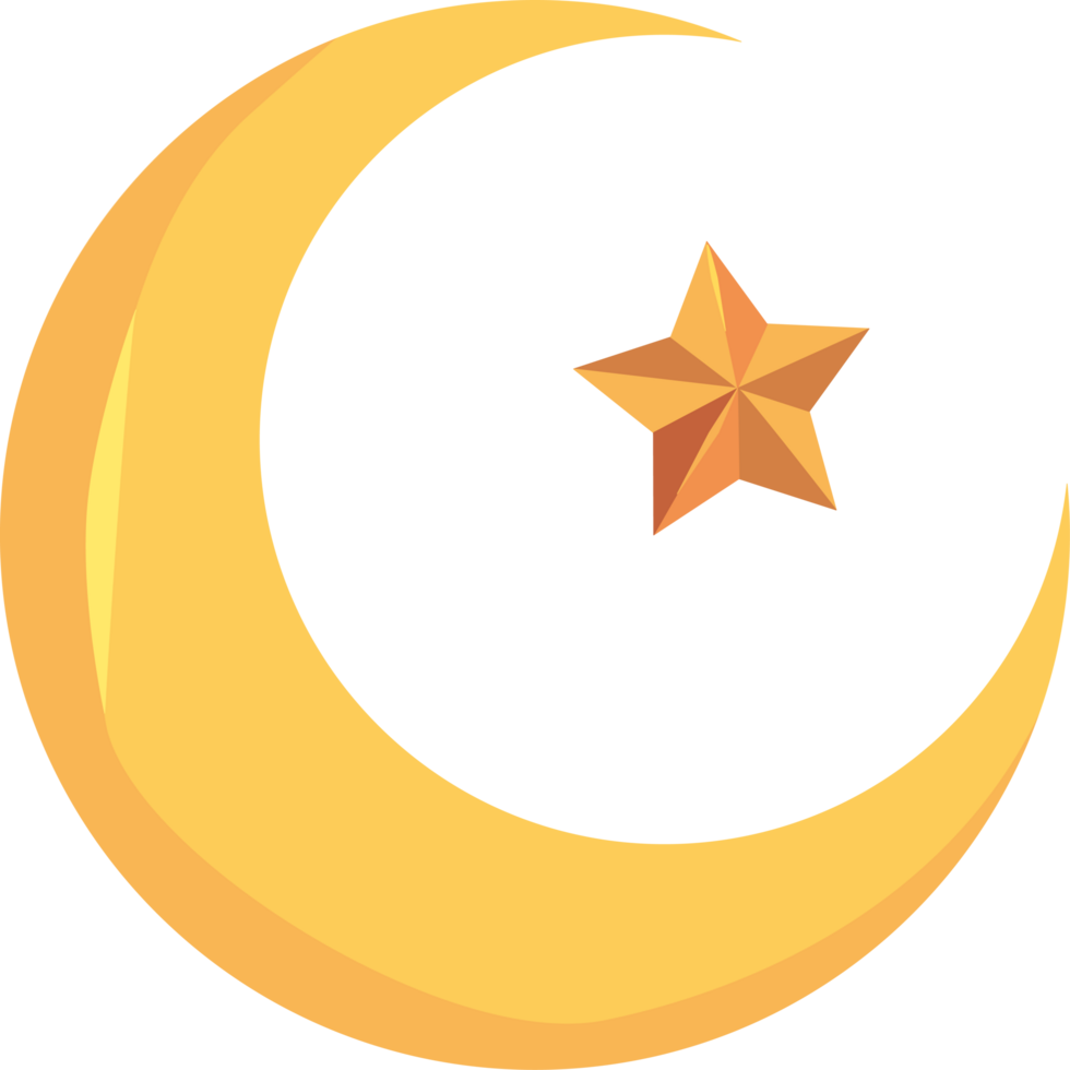 arabic crescent moon and star png