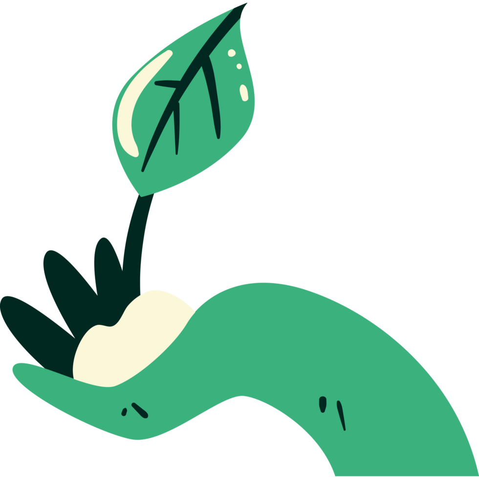 green hand with plant png