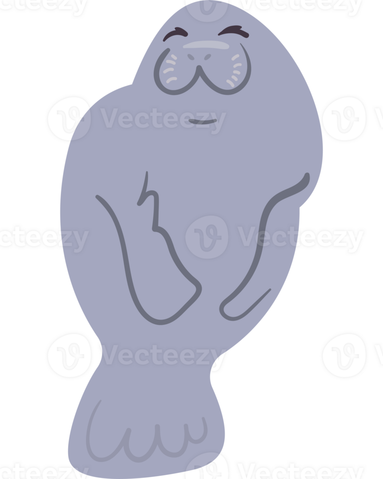 sea cow character cute png