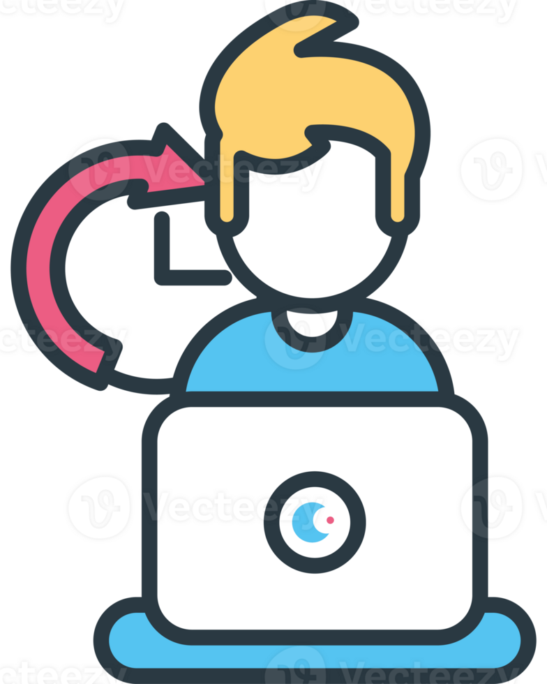 hybrid work employee with laptop png