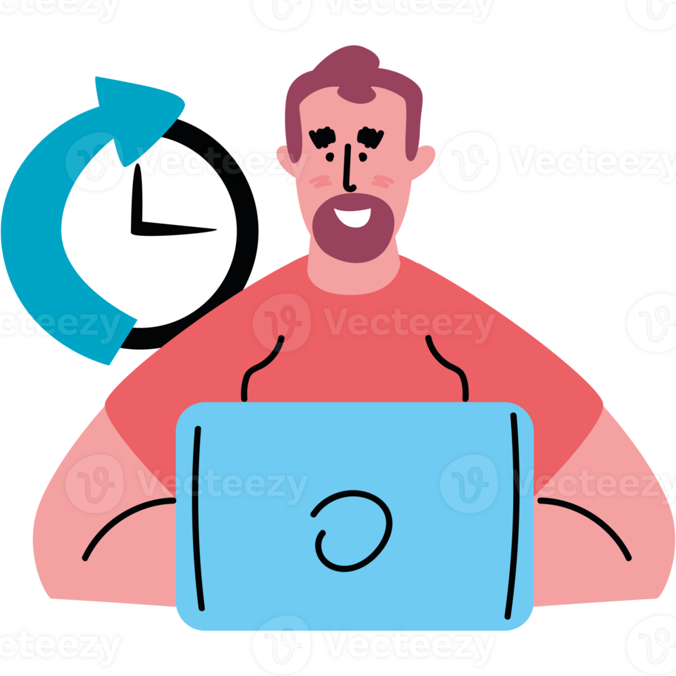 hybrid workplace with employee working png