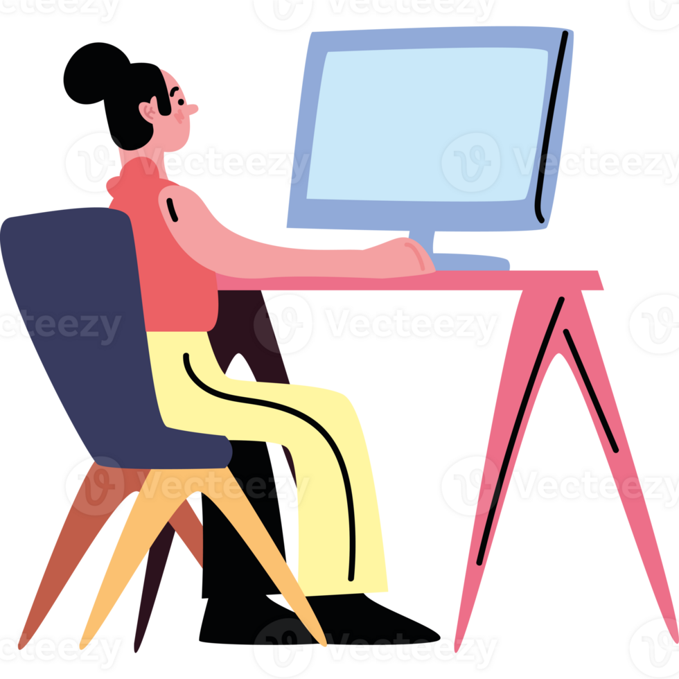 freelancer hybrid work at home with laptop png