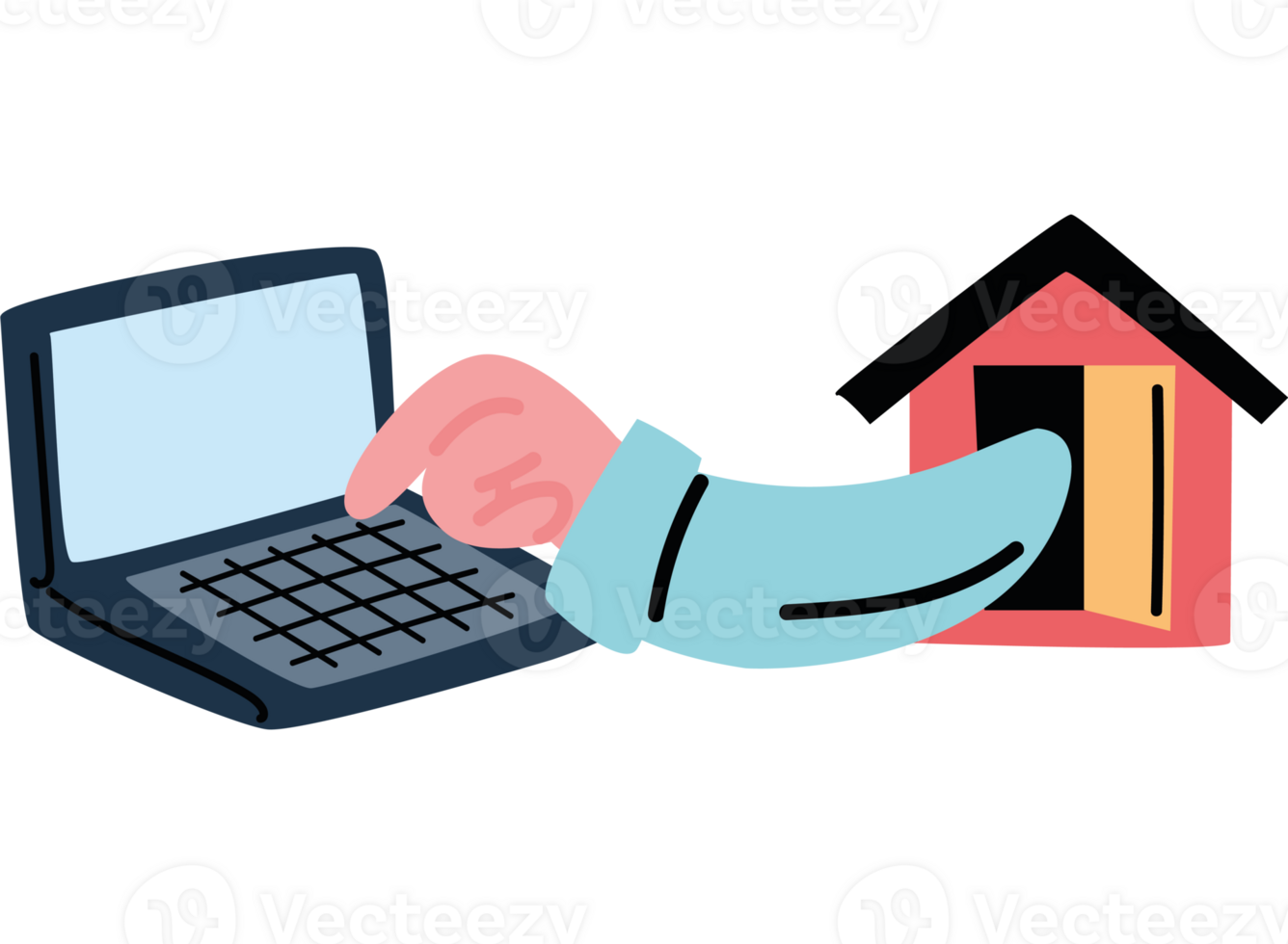 hybrid work between office and home png