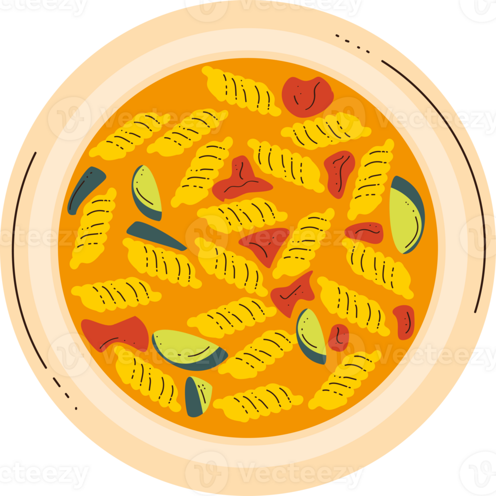 pasta fusilli and vegetables png