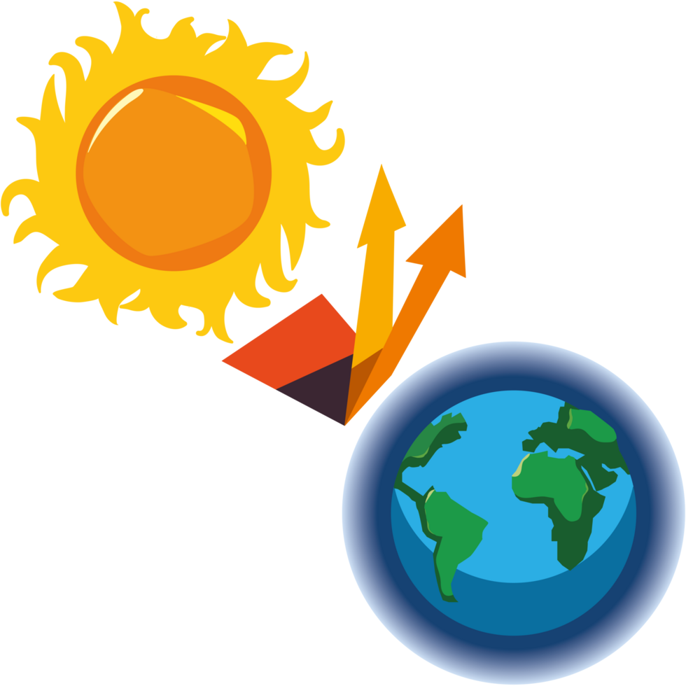 greenhouse effect sun and high temperature png