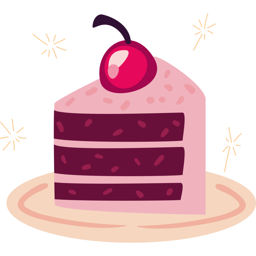 sweet birthday slice cake with fruit png
