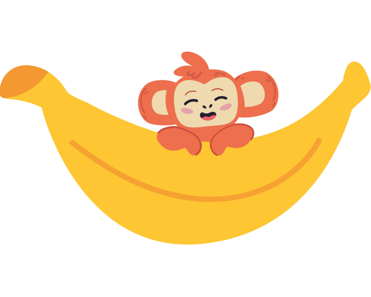 cute monkey with huge banana png
