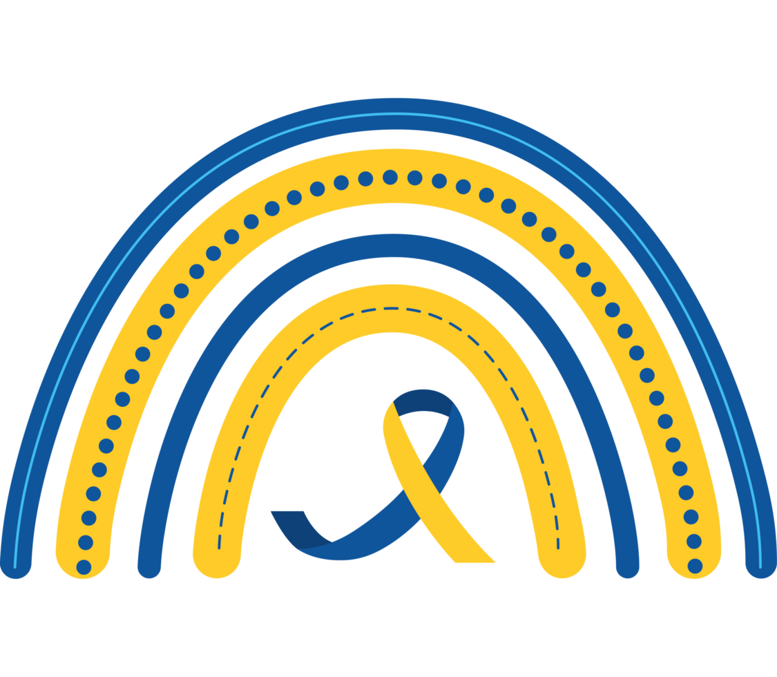 down syndrome rainbow ribbon png