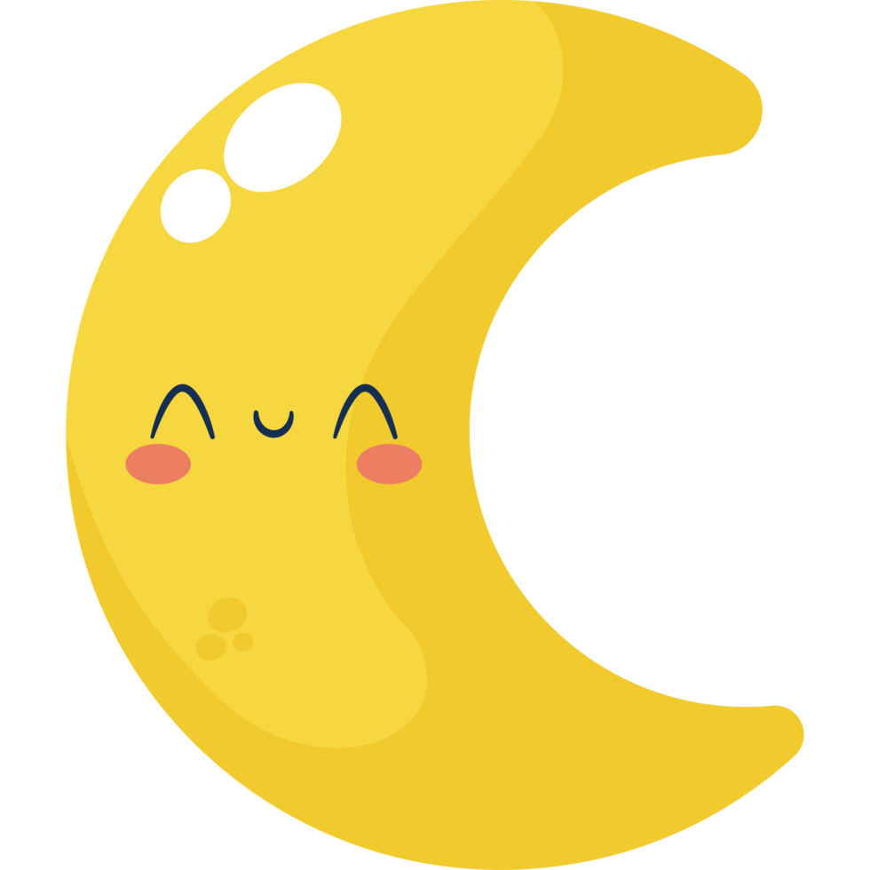 weather half moon cute png