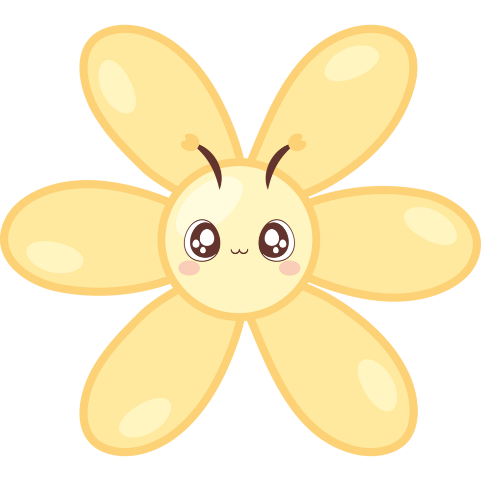 cute bee head in a flower png
