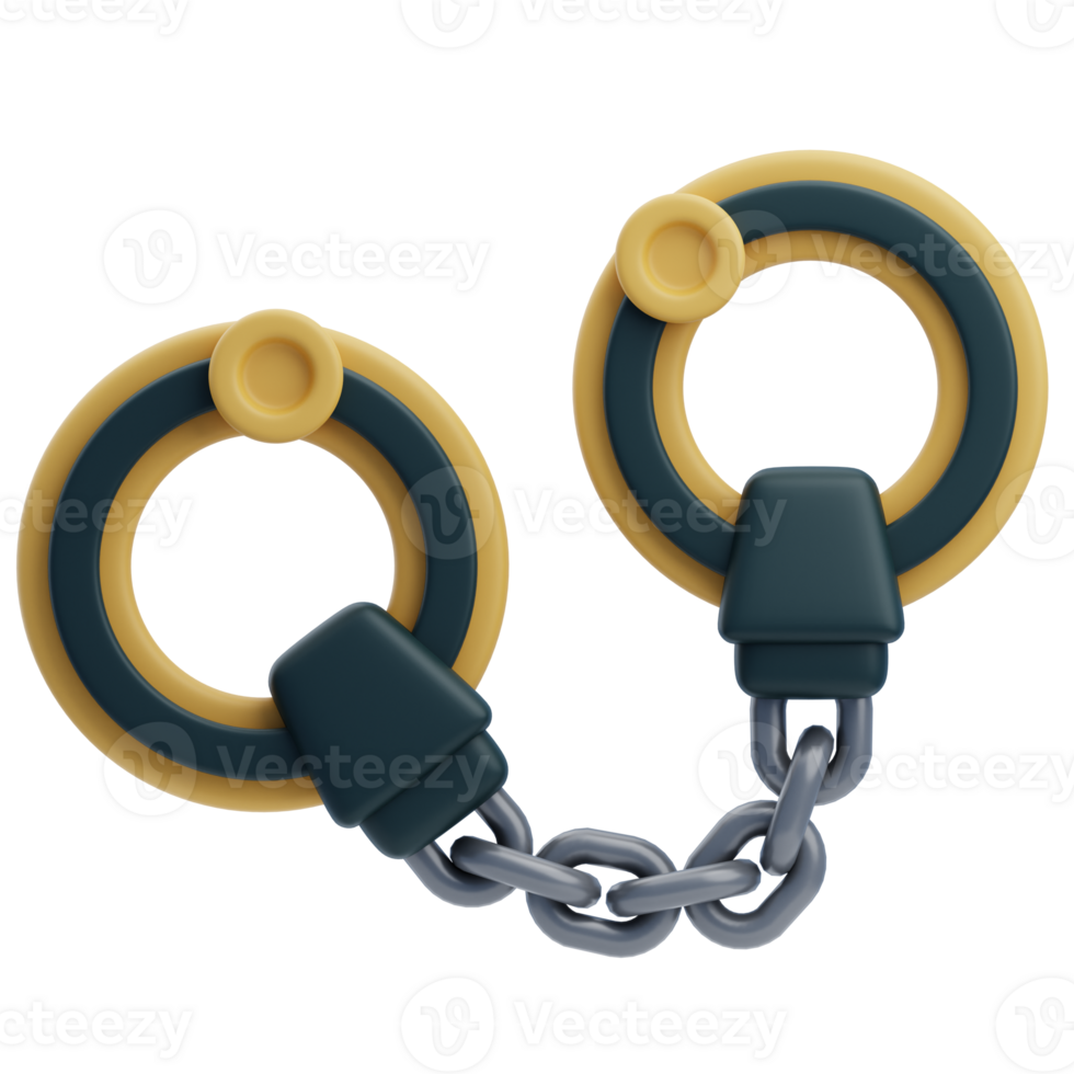 3D Modern Handcuffs for Justice Systems png