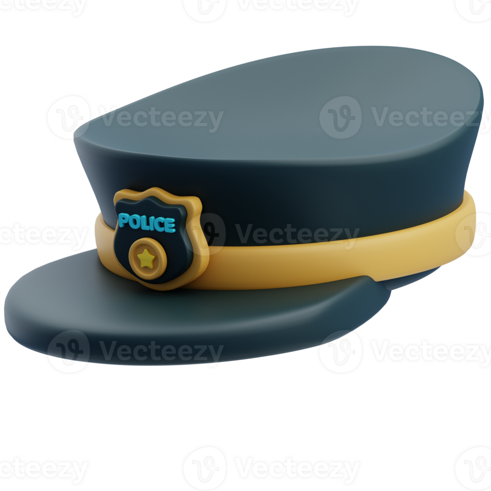 3D Police Cap of Justice in Blue png