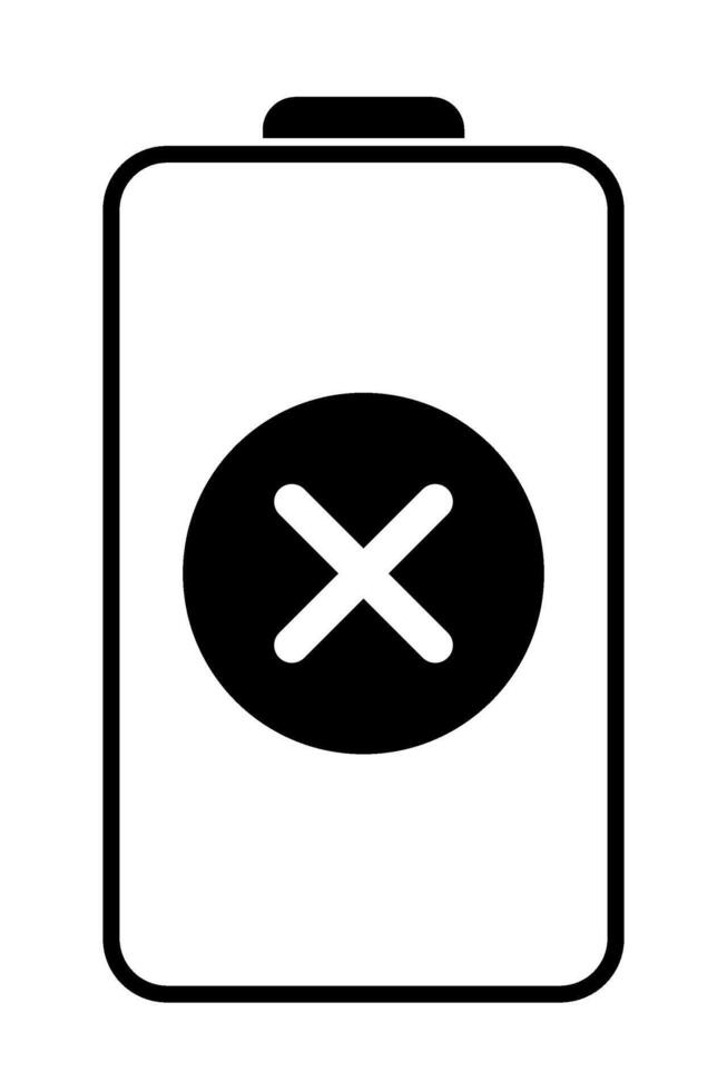 Battery charging icon. Charge level indicator. Black and white illustration. Low charge warning vector