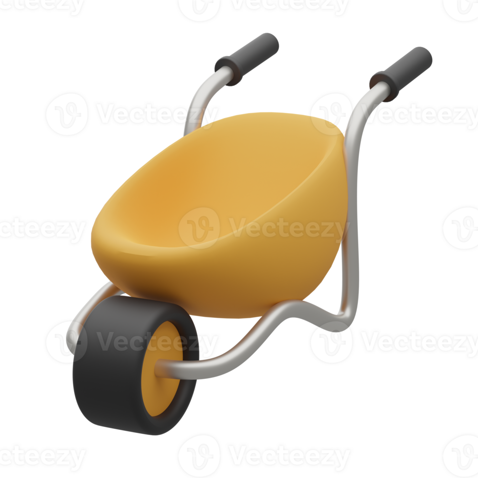 Wheelbarrow 3D Real Estate Construction Tool png