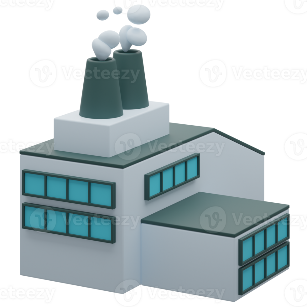 3D Factory Building For Real Estate Design png