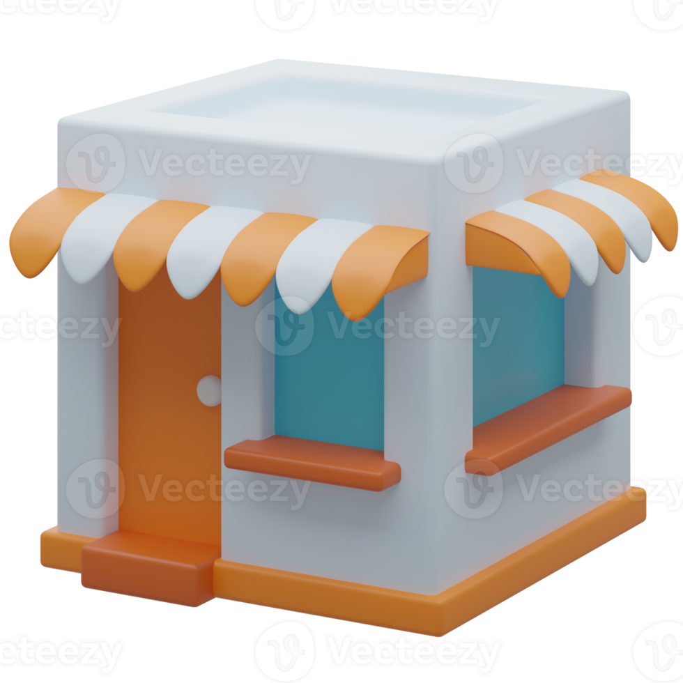 Small Business Shop 3D Real Estate Visualization png