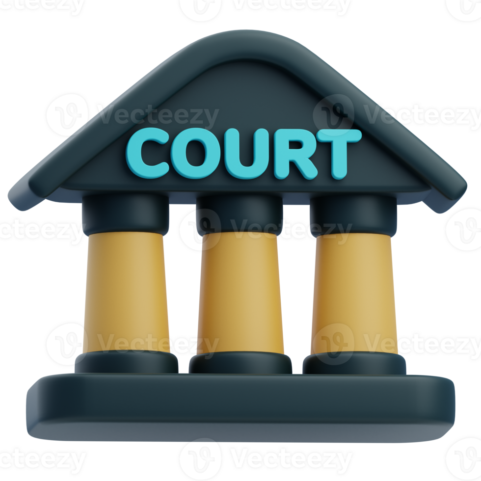 3D Courthouse Icon for Justice System png