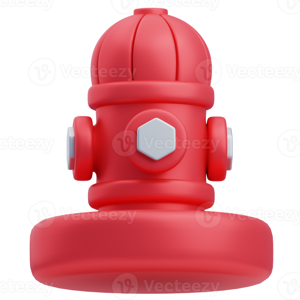 3D Firefighter Red Hydrant Icon Illustration png