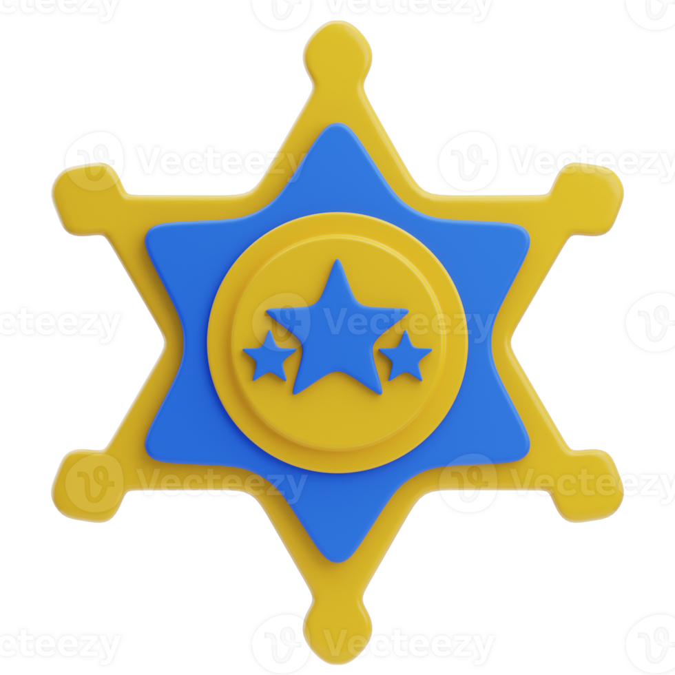 3D Sheriff Star Police Badge Icon Design png