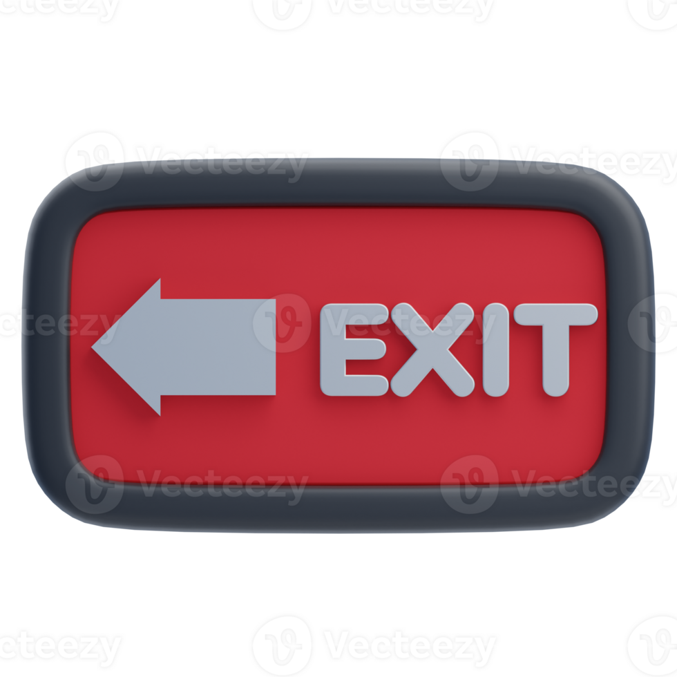 3D Emergency Firefighter Exit Sign png